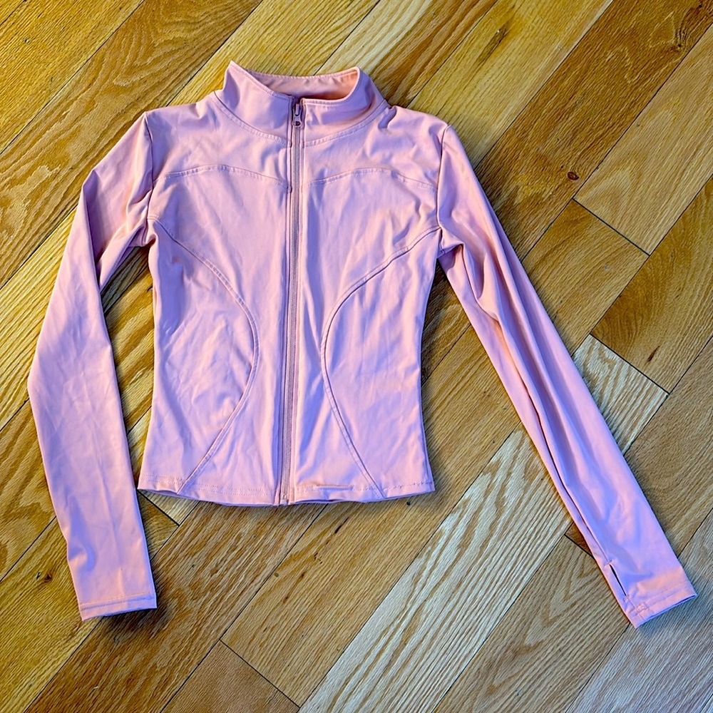 Fitted front zipper active jacket